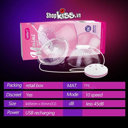 Máy mát xa ngực Mmimi Leten rung 6 chế độ kích thích phát triển nữ