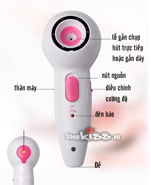 Máy mát xa nâng ngực hút chân không cầm tay hiệu quả bảo hành