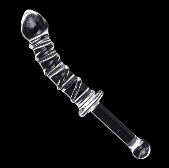 Dương vật giả thủy tinh hai đầu kích thích đa năng âm đạo hậu môn