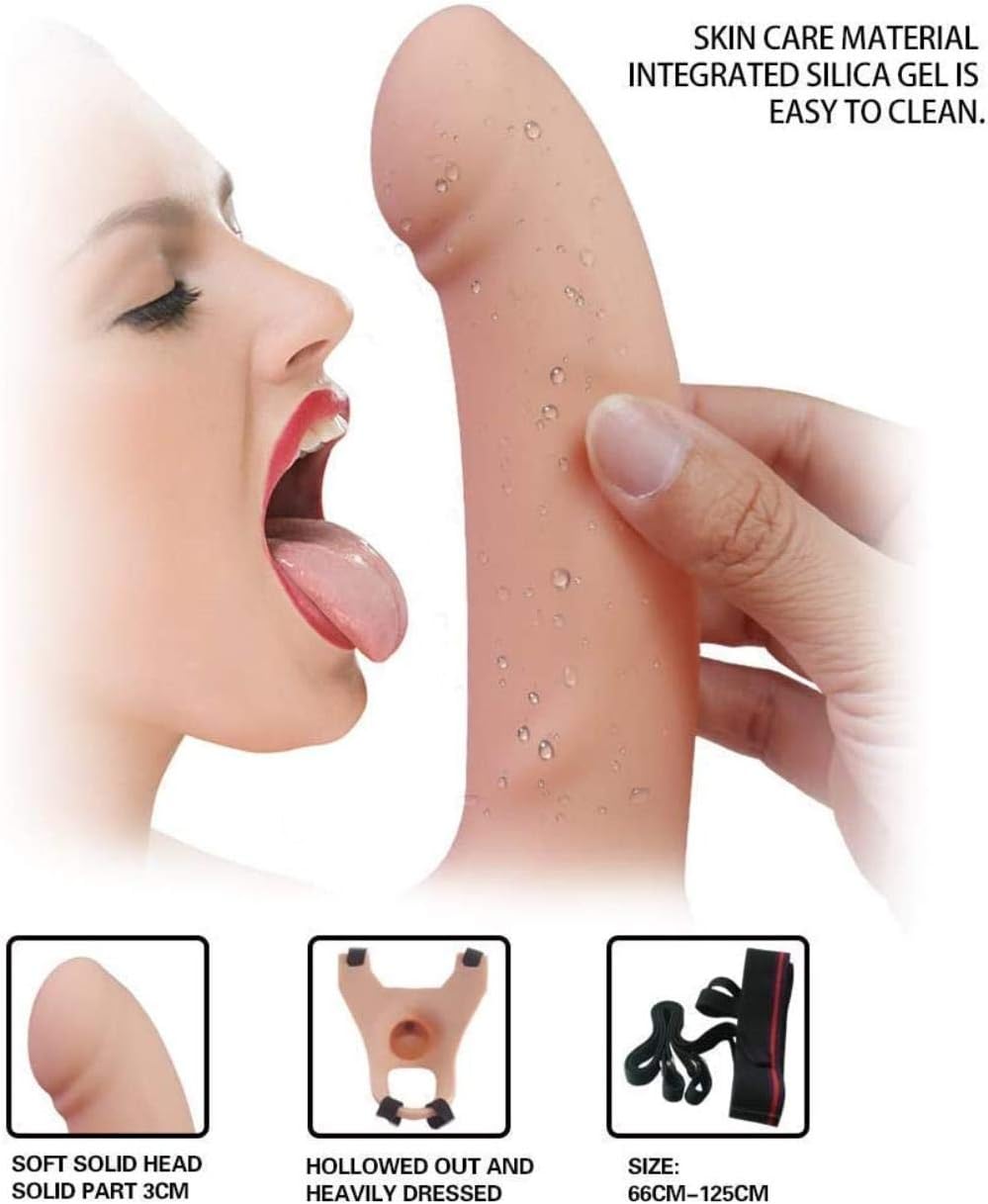 Dương vật giả dây đeo silicon mềm mại cong rỗng ruột siêu phê