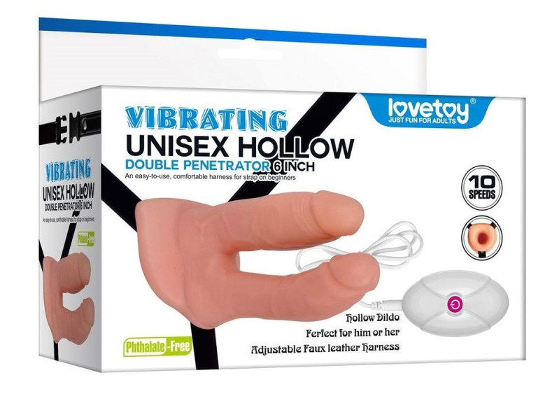 Dương vật giả dây đeo 2 đầu rung Lovetoy 6 inch