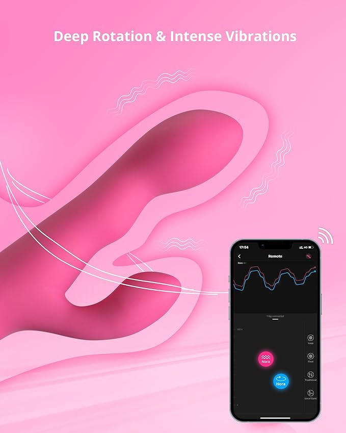 Dương vật giả Lovense NORA rung ngoáy điều khiển app chống nước