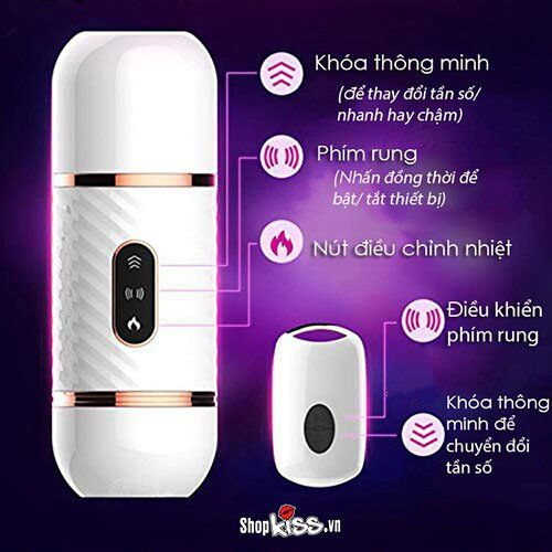 Máy rung thụt tự động Cyclone Fire sưởi ấm, cực khoái nhanh