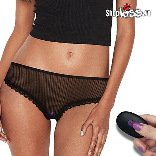 Remote Control Vibrating Egg Panties Black Silicone LoveToy