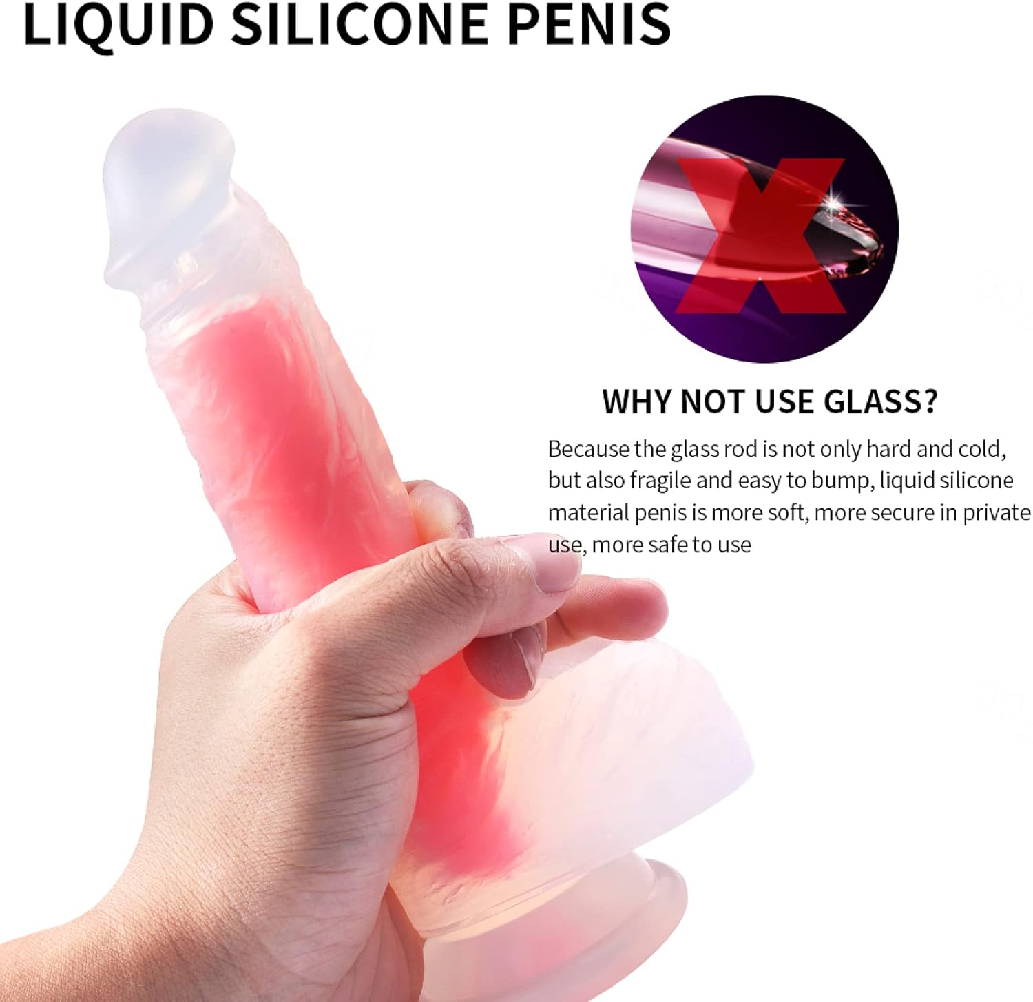 Dương vật giả Yeain silicon mềm màu cầu vồng an toàn