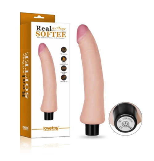 Dương Vật Giả Lovetoy Real Softee Siêu Mềm Dài 10 In  Với 10 Tần Số Rung