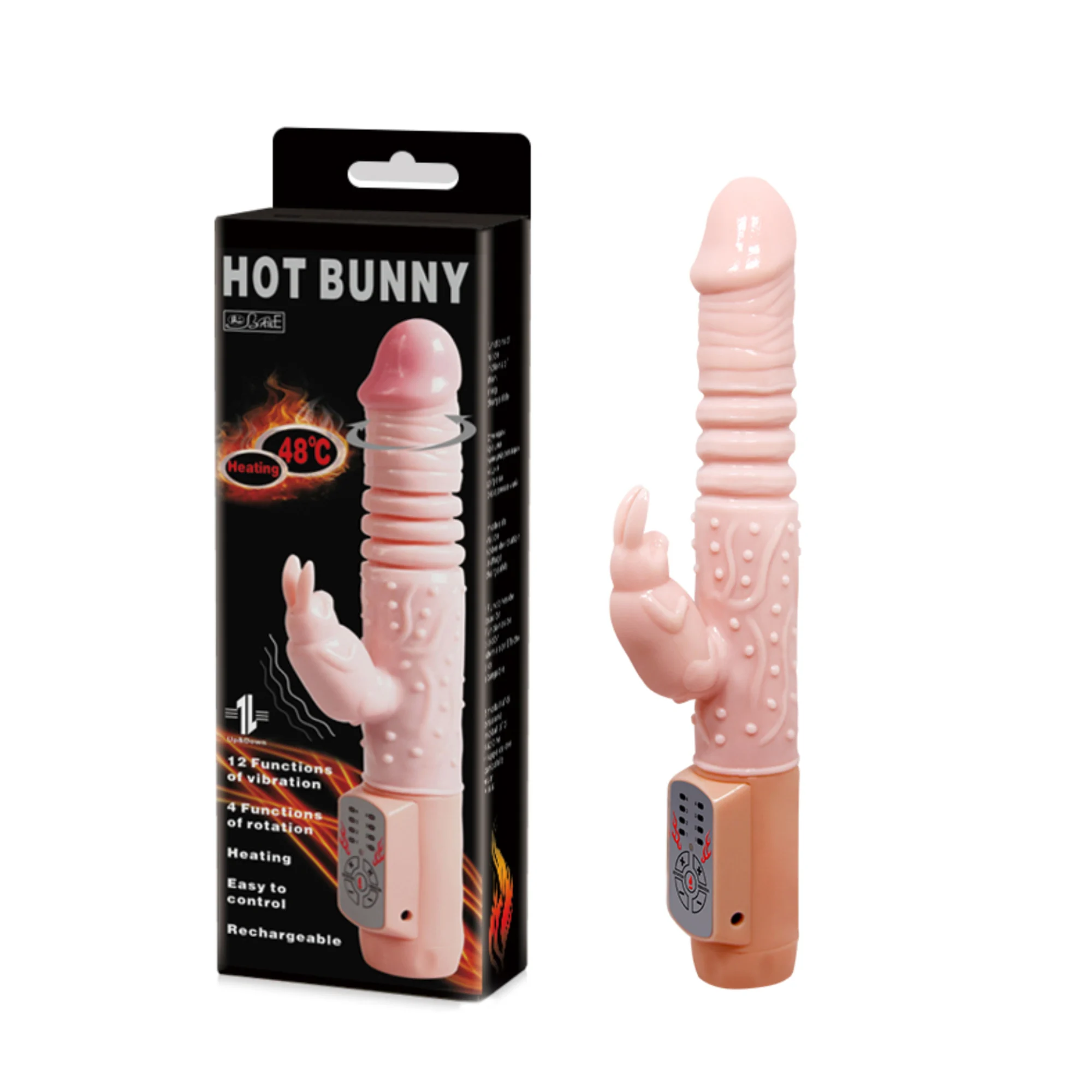 Dương Vật Giả Hot Bunny Rung Thụt 12 Chế Độ Nhiệt 48°C Hút Hồn