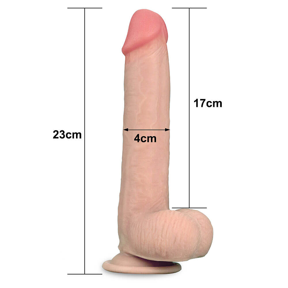 Dương vật giả Lovetoy 9.0" công nghệ da trượt hai lớp mềm mại săn chắc
