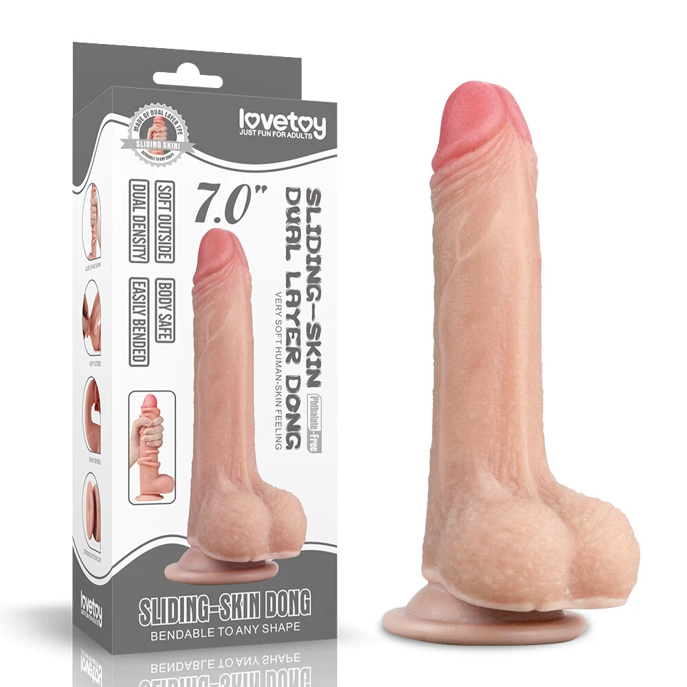 Dương vật giả Lovetoy 7 inch Dual Layer mềm mại uốn cong dễ dùng