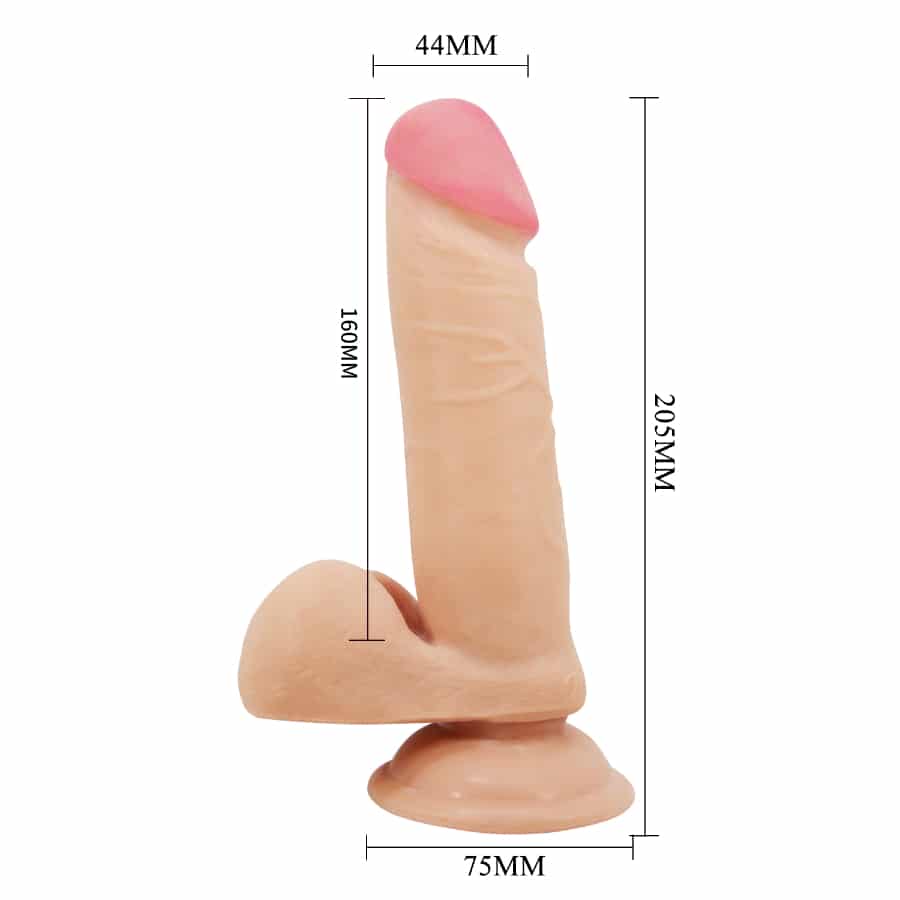 Dương Vật Giả Baile Sliding Skin Series 8.1″/20.57cm Flesh Dính Tường Siêu Mềm Mịn Màu Da