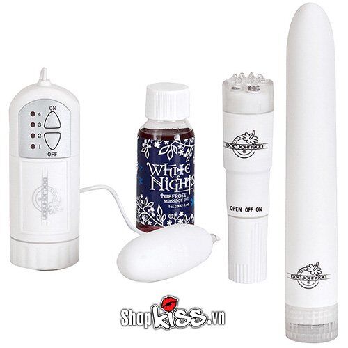 Bộ mát xa cao cấp Doc Johnson White Nights Kit sang trọng hấp dẫn