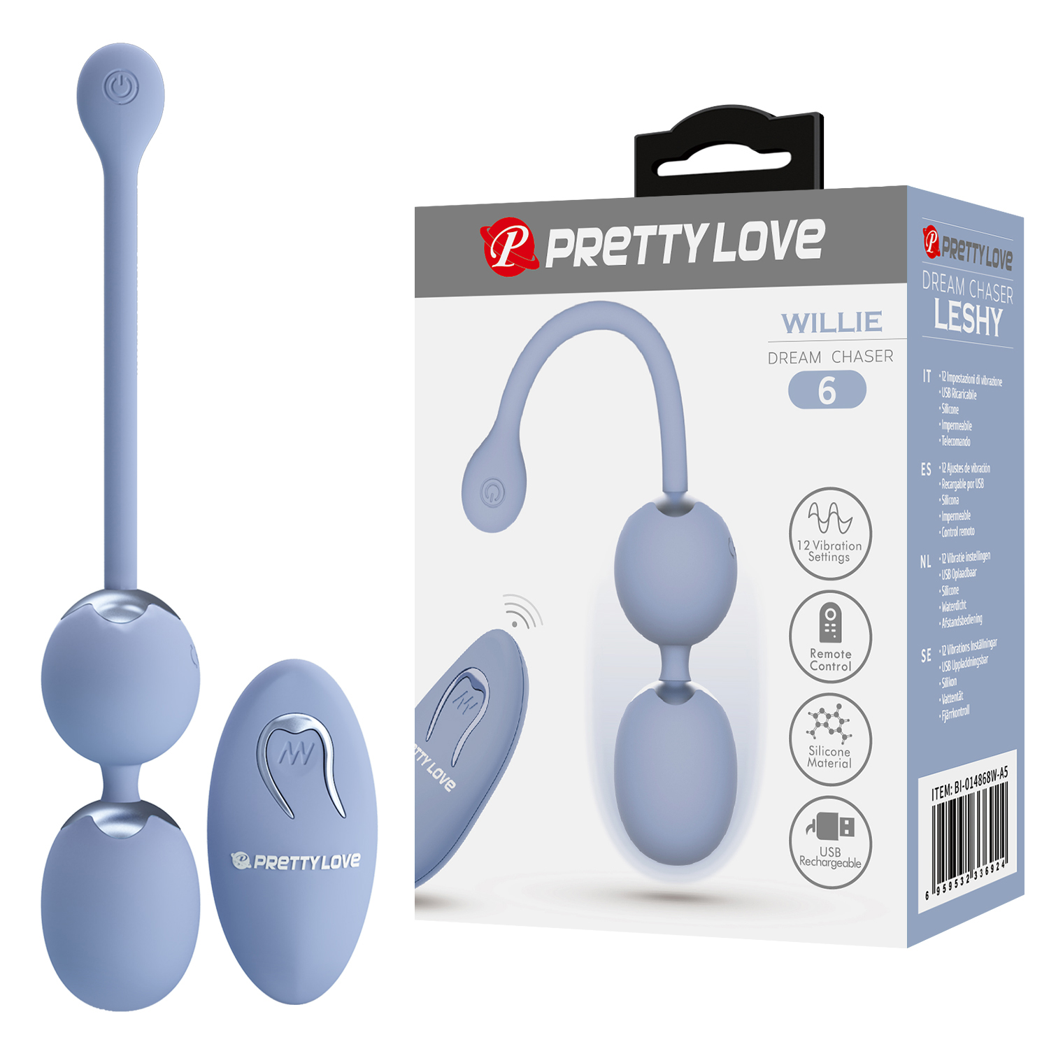 Trứng Rung Pretty Love Willie 12 Chế Độ Rung Điều Khiển Từ Xa