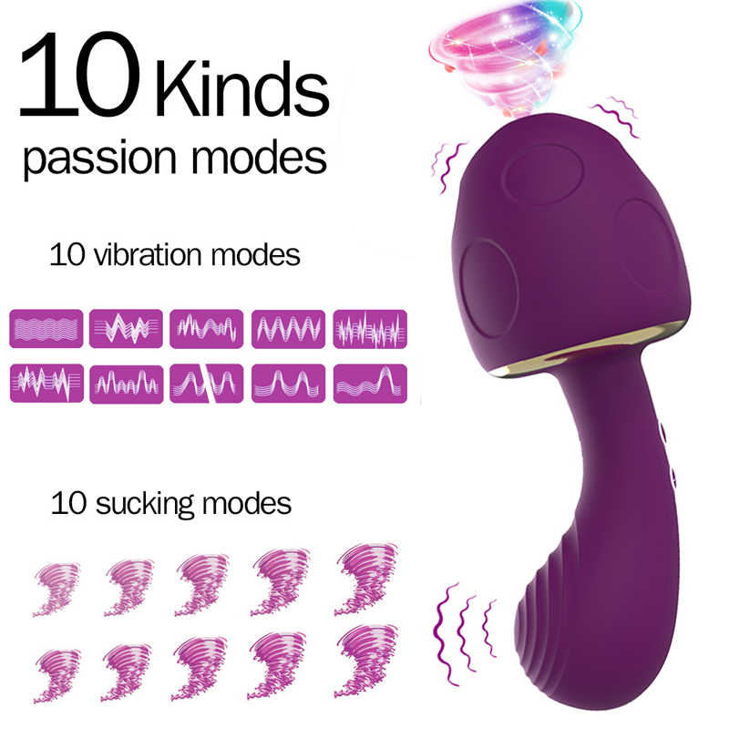 Trứng Rung Mushroom Vibrator Hút Âm Đạo 10 Chế Độ Siêu Phê