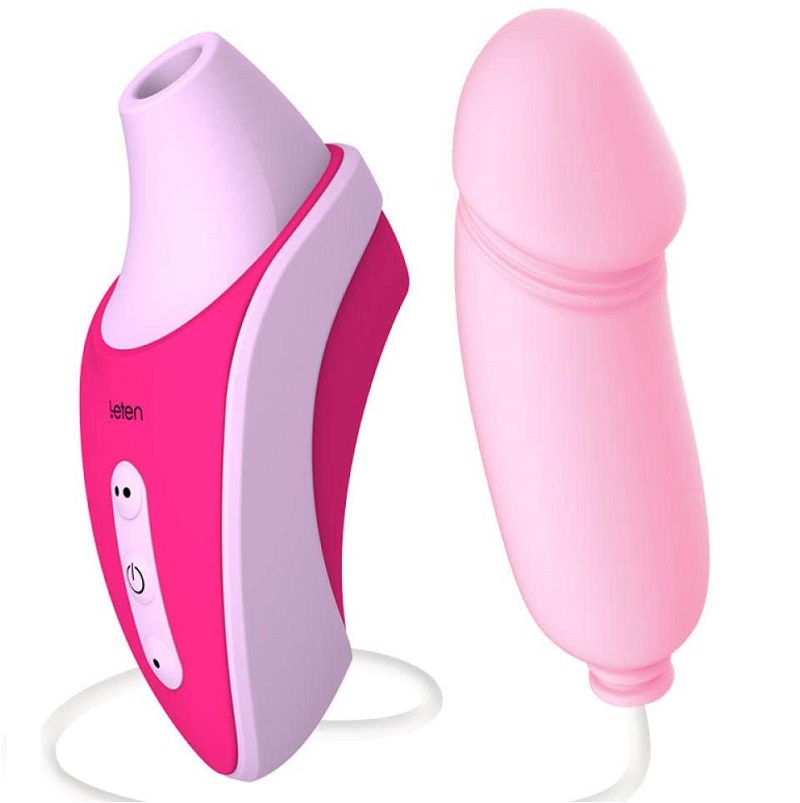 Máy Rung Bú Mút Mini Kèm Trứng Rung Leten Mềm Mại Cực Phê