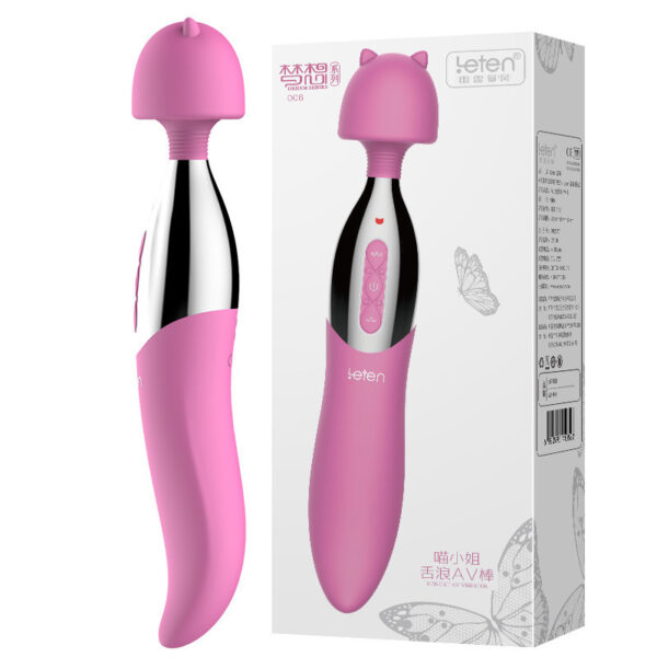 Máy massage Leten 2 trong 1 vừa rung vừa liếm silicon an toàn
