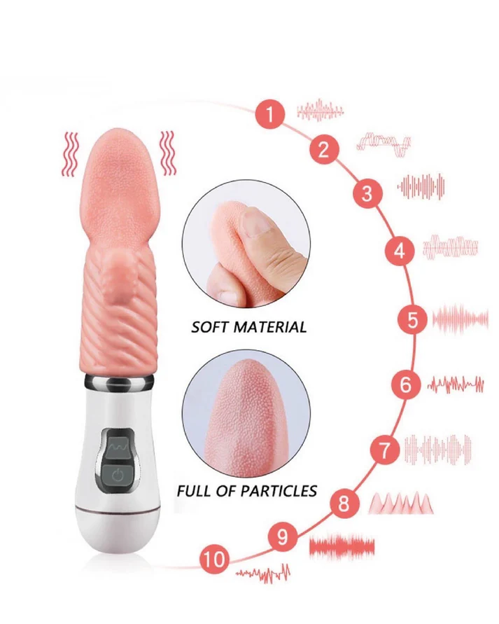 Lưỡi Rung Tongue Mini Liếm Âm Đạo 10 Chế Độ Silicon An Toàn
