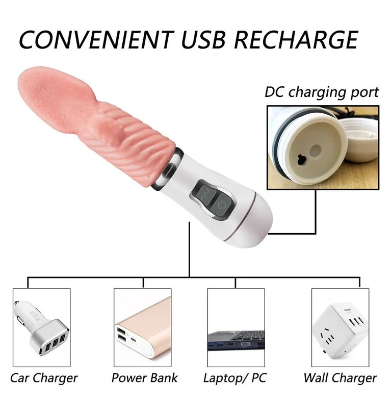 Lưỡi Rung Tongue Mini Liếm Âm Đạo 10 Chế Độ Silicon An Toàn