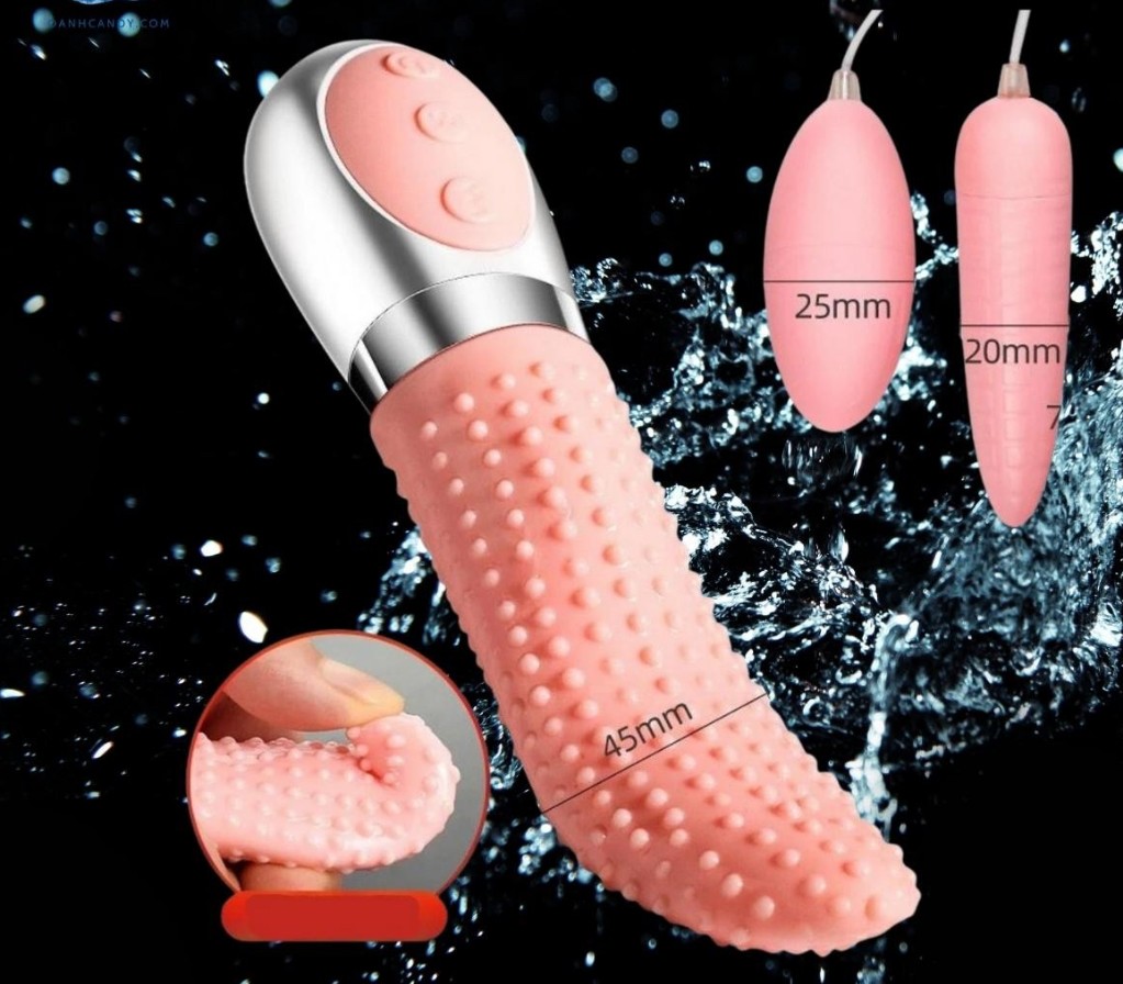 Lưỡi Rung Liếm Âm Đạo Kèm 2 Trứng Rung Kích Thích Cực Phê