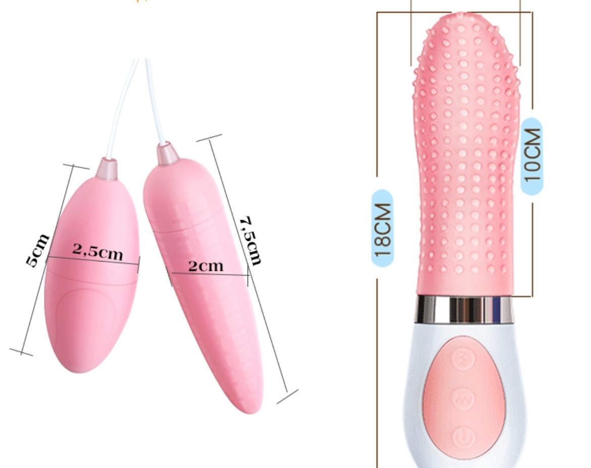 Lưỡi Rung Liếm Âm Đạo Kèm 2 Trứng Rung Kích Thích Cực Phê