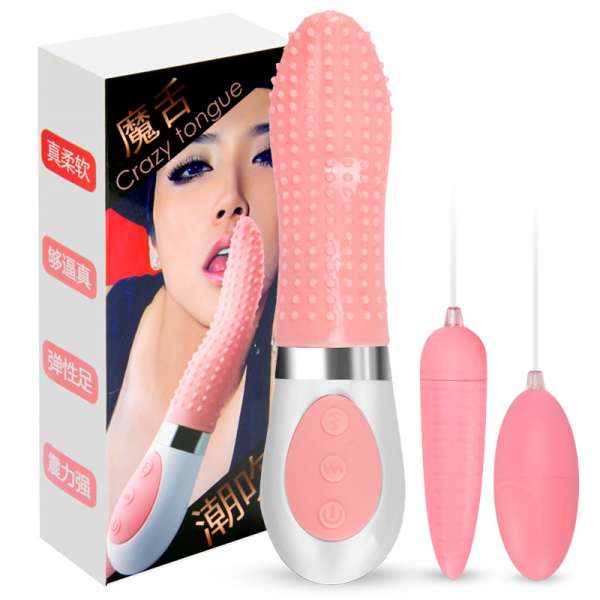 Lưỡi Rung Liếm Âm Đạo Kèm 2 Trứng Rung Kích Thích Cực Phê
