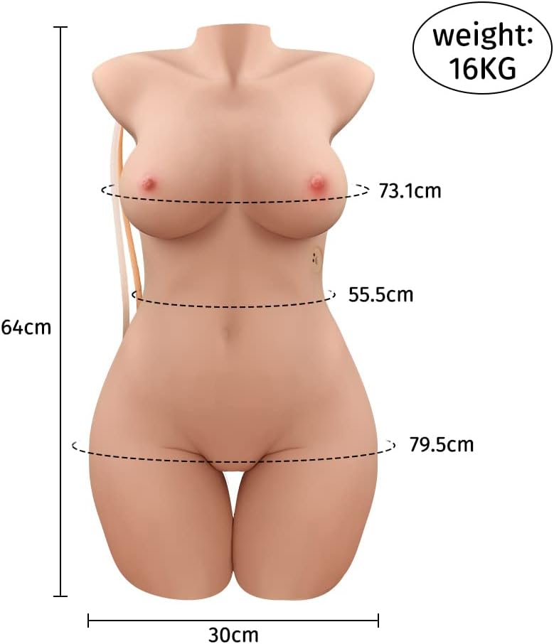 Búp bê tình dục bán thân cỡ lớn 3D rung co bóp siêu thực