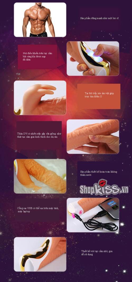 Dương Vật Siêu Cao Cấp Rung Ngoáy 10 Chế Độ Kích Thích Mạnh Mẽ