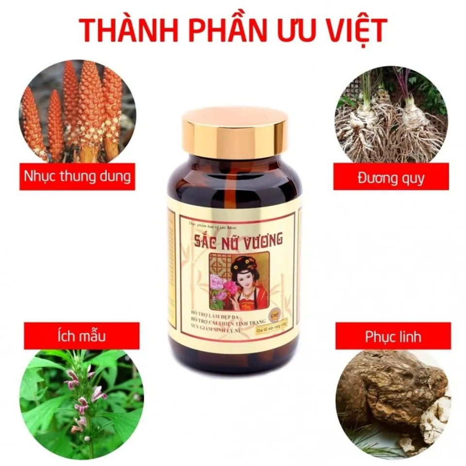 Sắc Nữ Vương Viên Uống Hỗ Trợ Sinh Lý Nữ 60 Viên