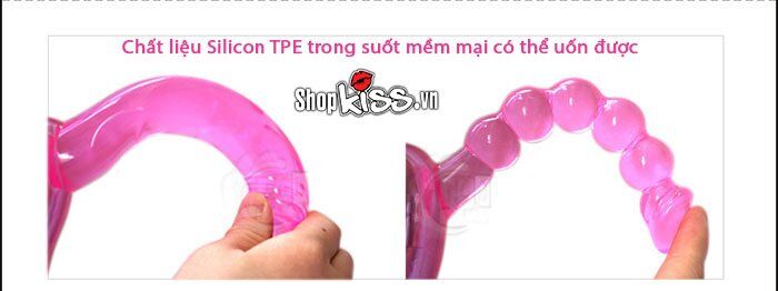 Double Pleasure 2-Prong Vibrator G Spot Anal Silicone Toy