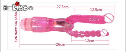 Double Pleasure 2-Prong Vibrator G Spot Anal Silicone Toy