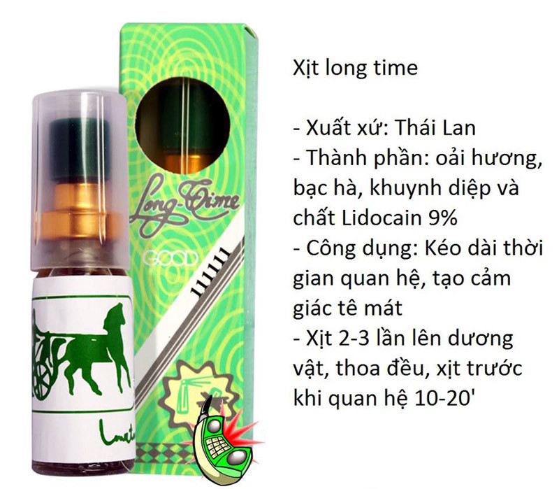 Chai Xịt Lạnh Thái Lan Longtime 5ml Kéo Dài Thời Gian Tận Hưởng