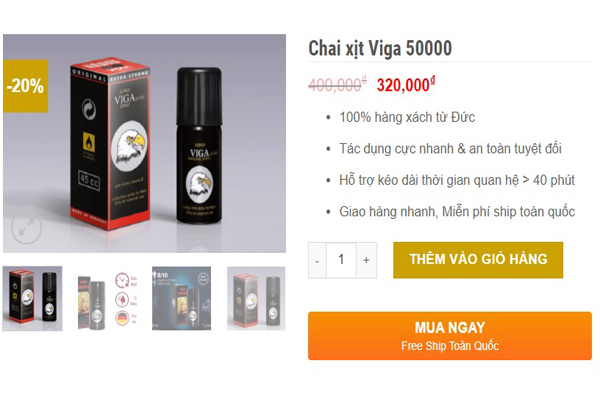 Chai Xịt Viga Đức 50000 45ml Tăng Cuồng Phấn Kéo Dài Đỉnh Cao