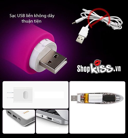 Thanh rung mini Leten sạc USB tự sưởi ấm mát xa kích thích điểm G