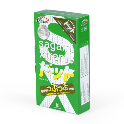 Bao cao su Sagami Xtreme Green siêu mỏng gân gai Nhật Bản