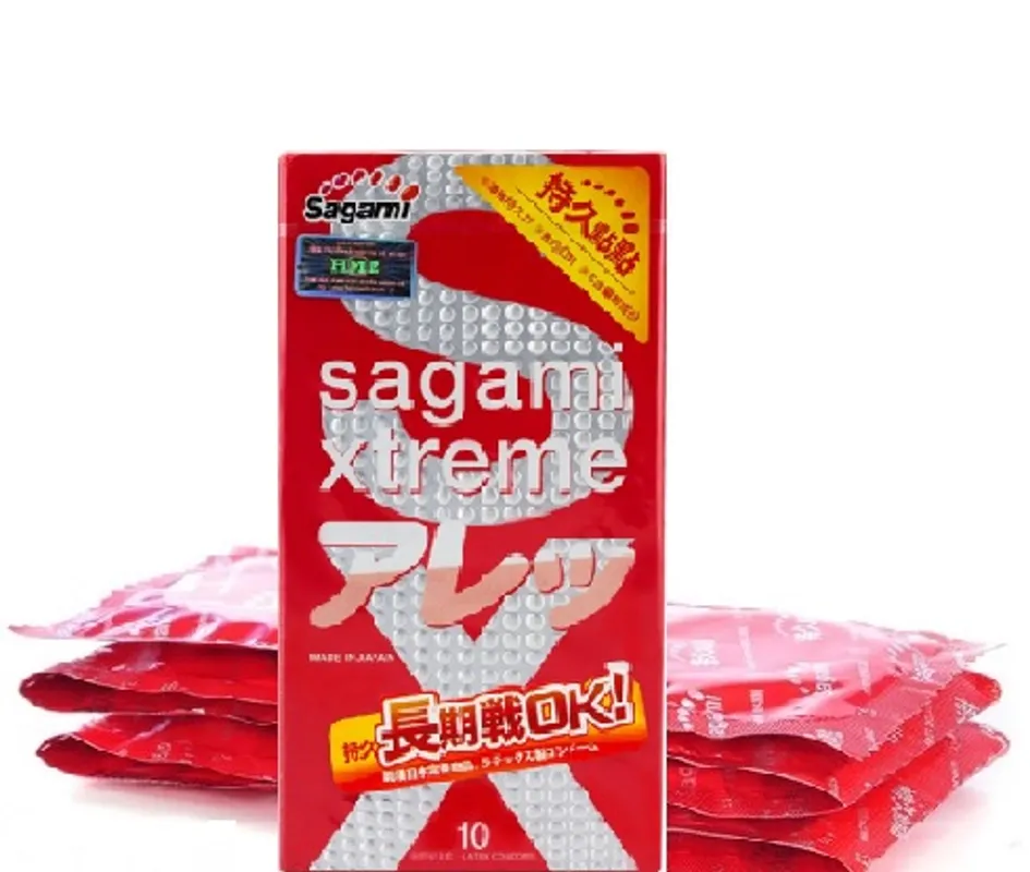 Bao cao su Sagami Xtreme Feel Long có gai kéo dài khoái cảm