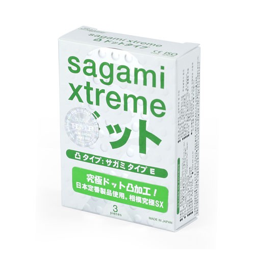 Bao cao su Sagami Xtreme Dots gân gai tăng khoái cảm, siêu mềm mại