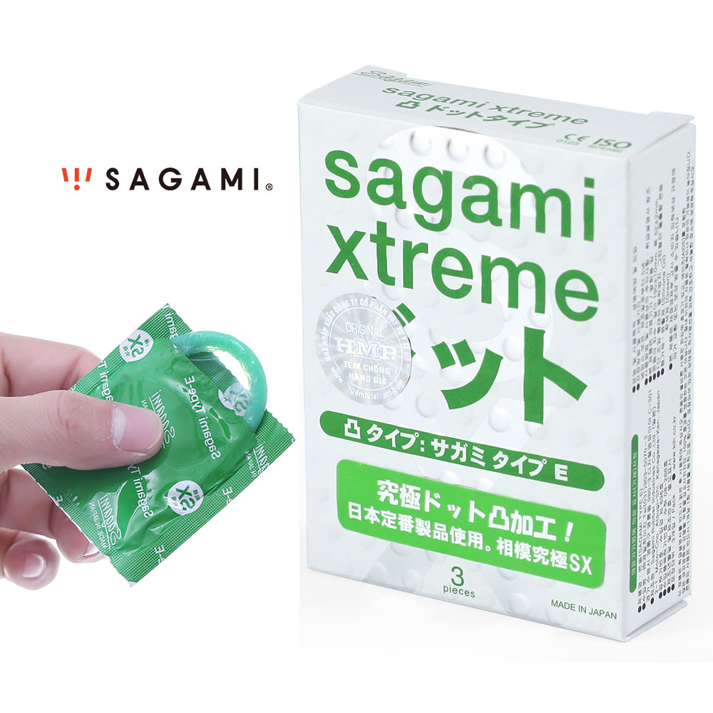 Bao cao su Sagami Xtreme Dots gân gai tăng khoái cảm, siêu mềm mại