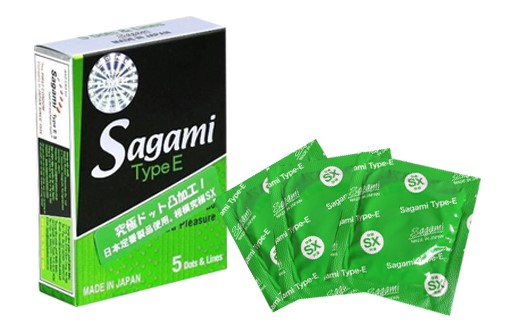 Bao Cao Su Sagami Type E Gân Gai Hộp 5 Chiếc Tăng Khoái Cảm