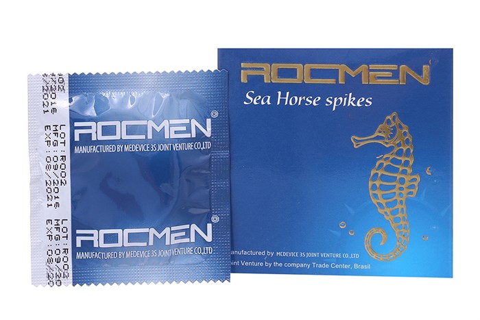 Bao Cao Su Rocmen Sea Horse Spike Gân Gai Kéo Dài Thời Gian