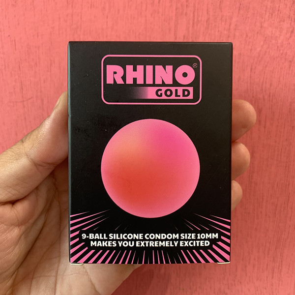 Bao cao su Rhino Gold size nhỏ 49mm bi lớn gel bôi trơn tăng khoái cảm