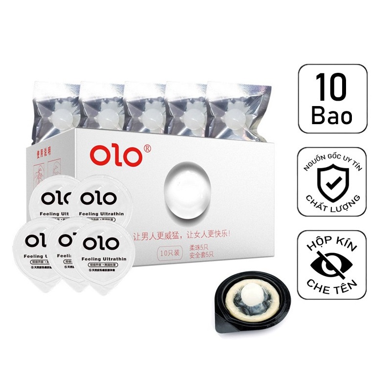 Bao Cao Su OLO Growth Bi Mềm Mỏng Tràn Gel 5 Bao Kéo Dài Thăng Hoa
