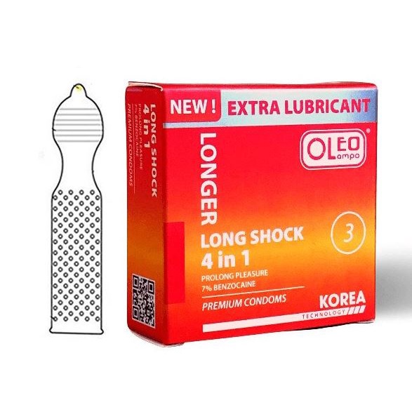Bao Cao Su Oleo Lampo LONG SHOCK 4in1 Kéo Dài Cuộc Yêu An Toàn
