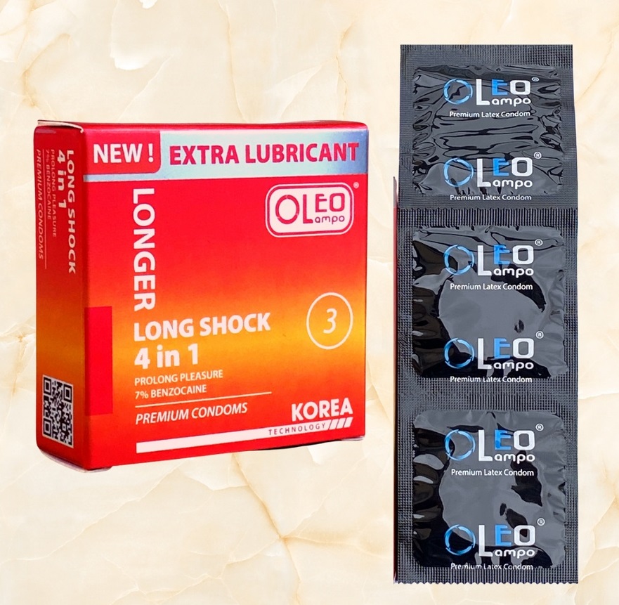 Bao Cao Su Oleo Lampo LONG SHOCK 4in1 Kéo Dài Cuộc Yêu An Toàn