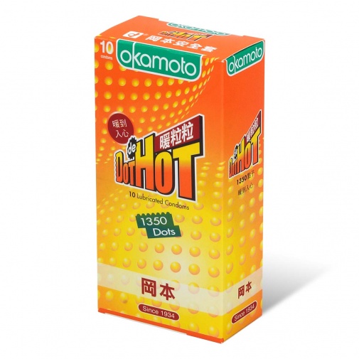 Bao cao su Okamoto Dot de Hot mỏng nóng ấm gai刺激 cao cấp