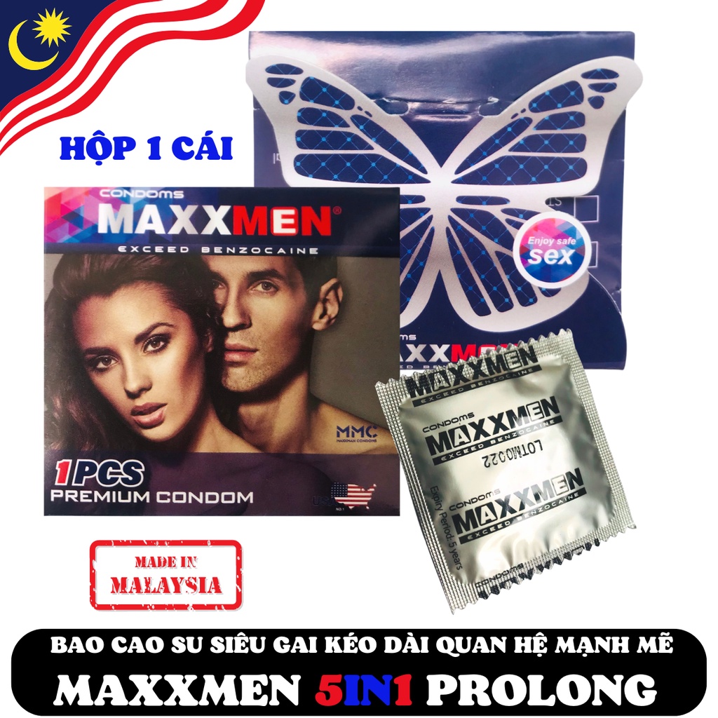 Bao Cao Su MAXXMEN 6in1 Siêu Mỏng Gân Gai Kéo Dài Thời Gian, Đảm Bảo An Toàn