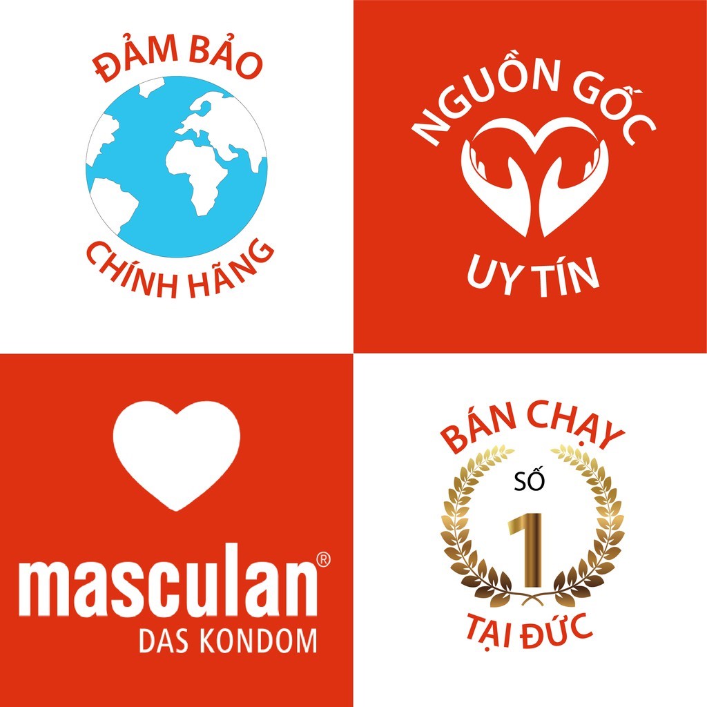 Bao cao su Masculan Ribbed+Dotted gân chấm hạt Đức thăng hoa cao