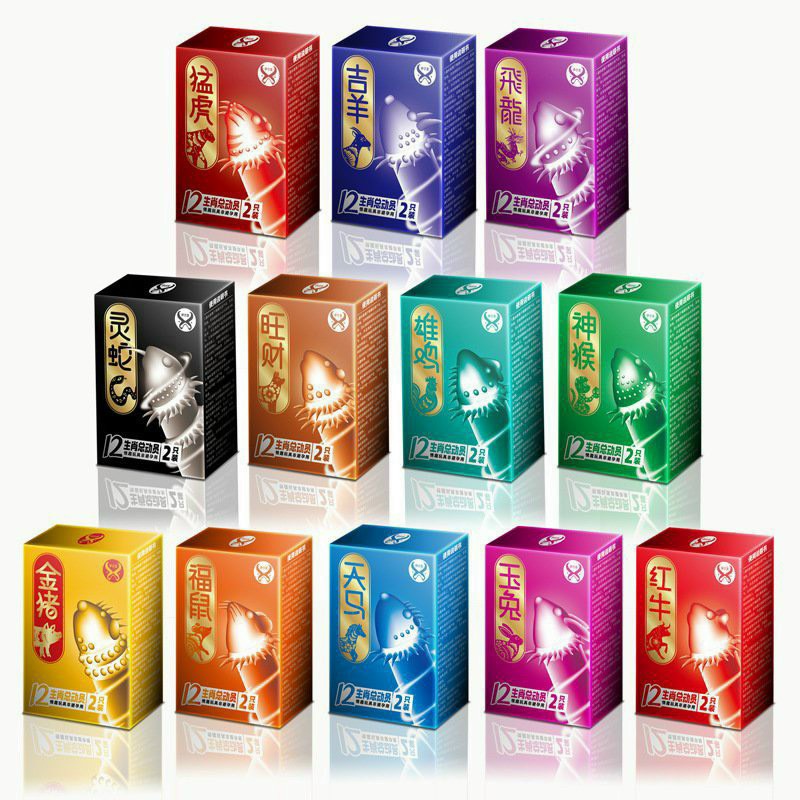 Bao cao su Juncai 12 Con Giáp gân gai siêu lớn tăng hưng phấn