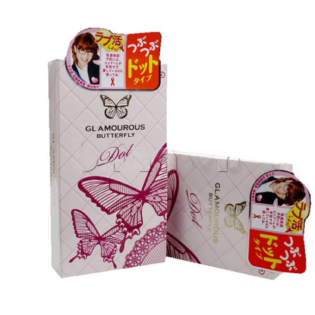 Jex Glamourous Butterfly Dot Textured Condom 8-Pack