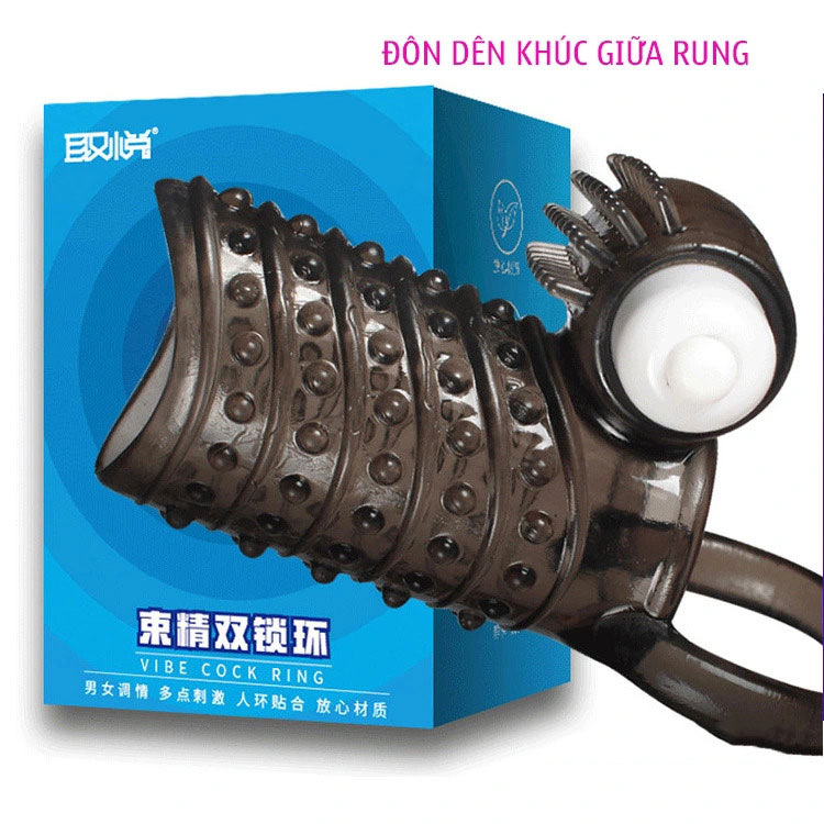 Bao cao su đôn khúc giữa có gai rung Vibe Cockring siêu kích thích