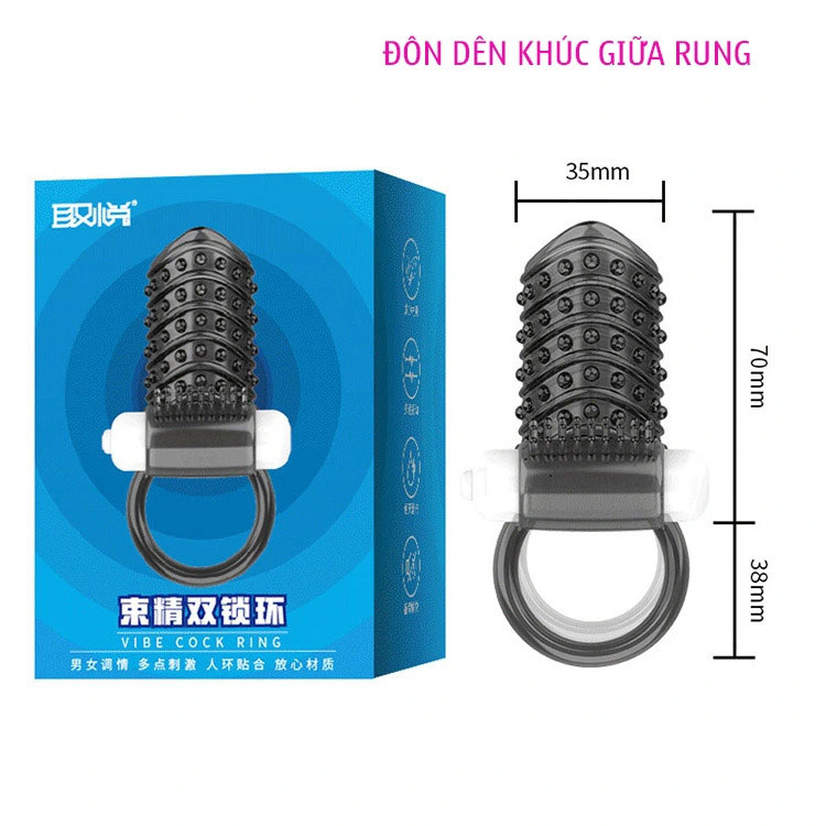 Bao cao su đôn khúc giữa có gai rung Vibe Cockring siêu kích thích