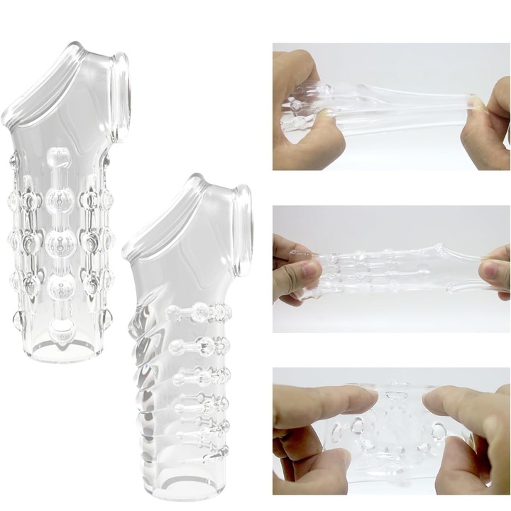 Bao cao su đôn dên răng sói bộ 2 siêu co giãn rung kích thích lâu ra